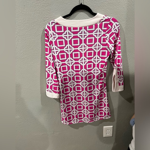 All For Colors White and Pink Cute Dress EUC Nylon and Spandex Size Small Beauty - Picture 3 of 3